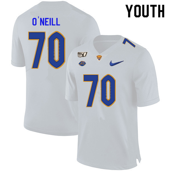 2019 Youth #70 Brian O'Neill Pitt Panthers College Football Jerseys Sale-White